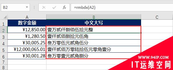 四步教你Excel将人民币数字金额转为中文大写 excel人民币金额大写