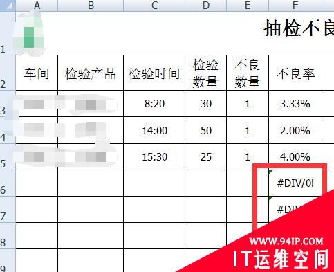 excel 如果显示为div/0说明什么？