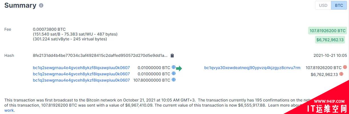 DarkSide勒索软件提现价值700万美元的比特币