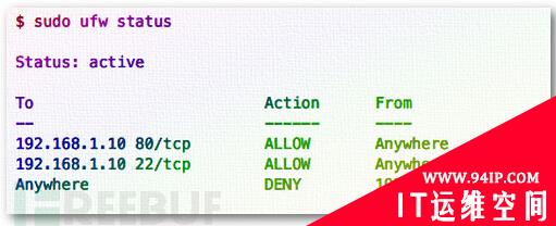 使用UFW防火墙拦截特定IP地址